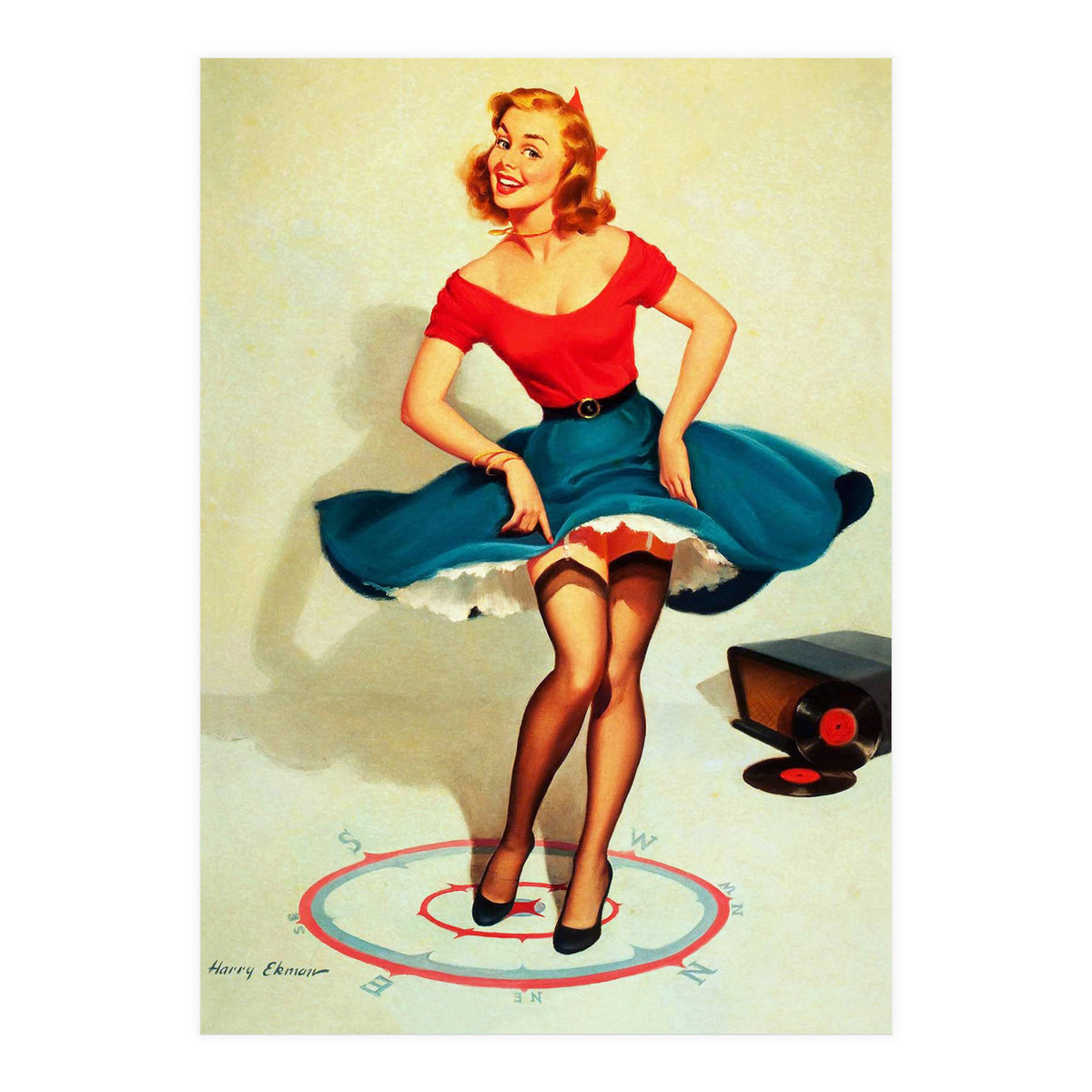 Pinup Dancing Girl (Print Only)