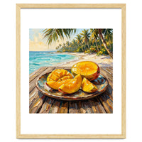 Tropical Mango Beach Oil Painting