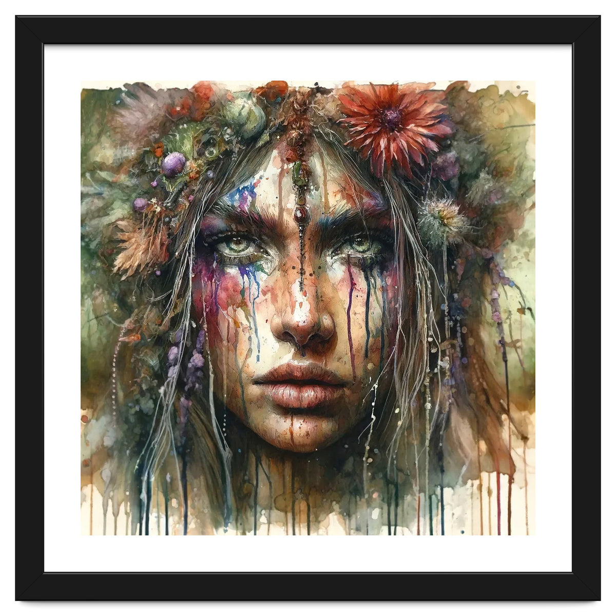 Wild Bloom Druid Woman Portrait