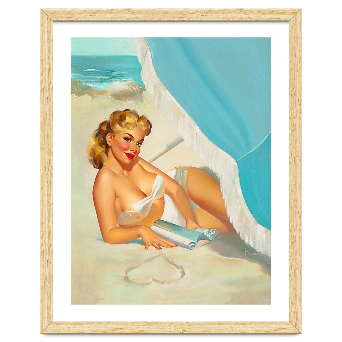Pinup Sexy Blonde On The Beach