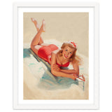 Pinup Girl Posing On A Beach thumbnail