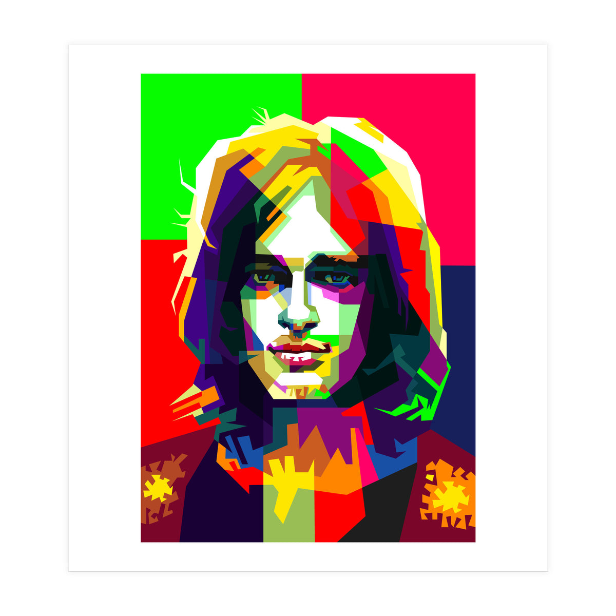David Gilmour Pink Floyd Classic Rock Art WPAP (Print Only)