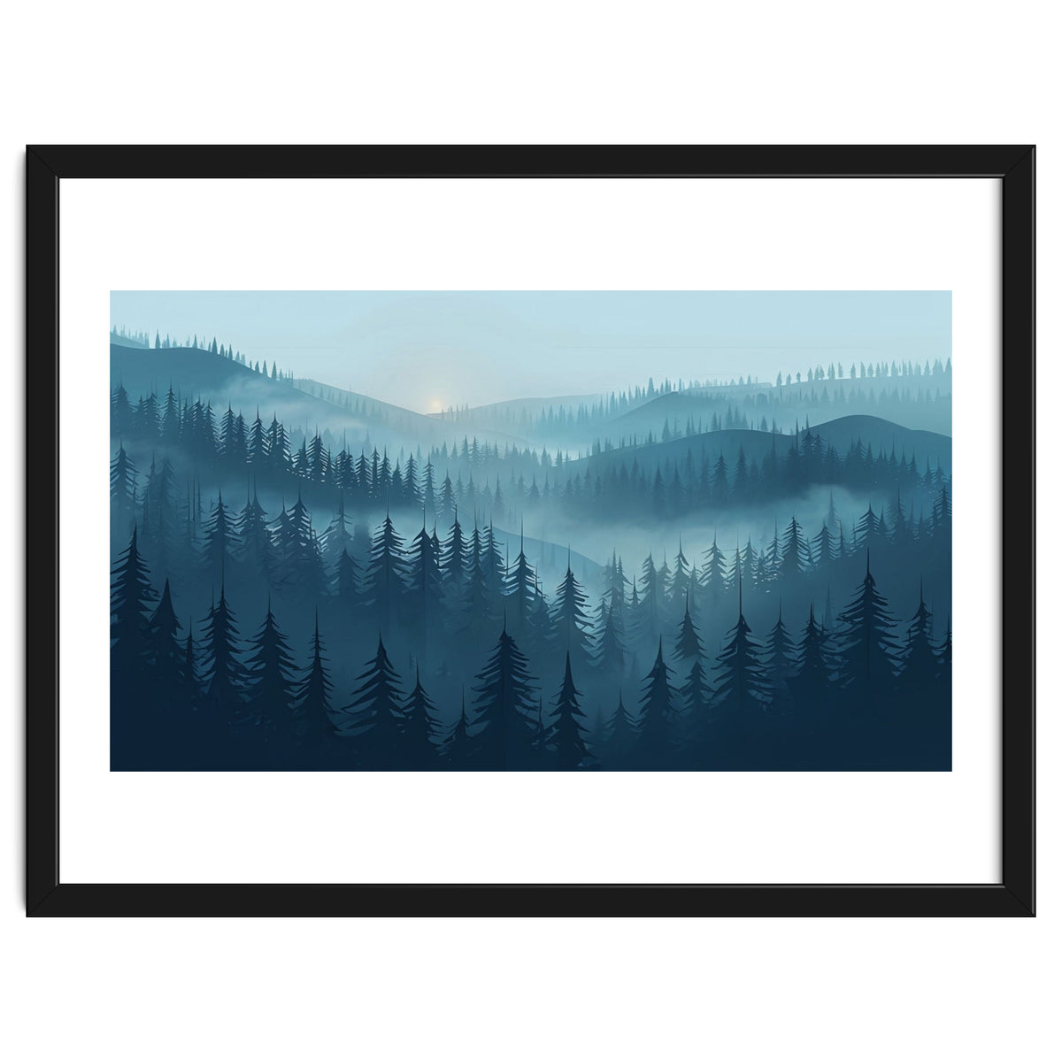 Misty Evergreen Forest: Moody Atmospheric Landscape