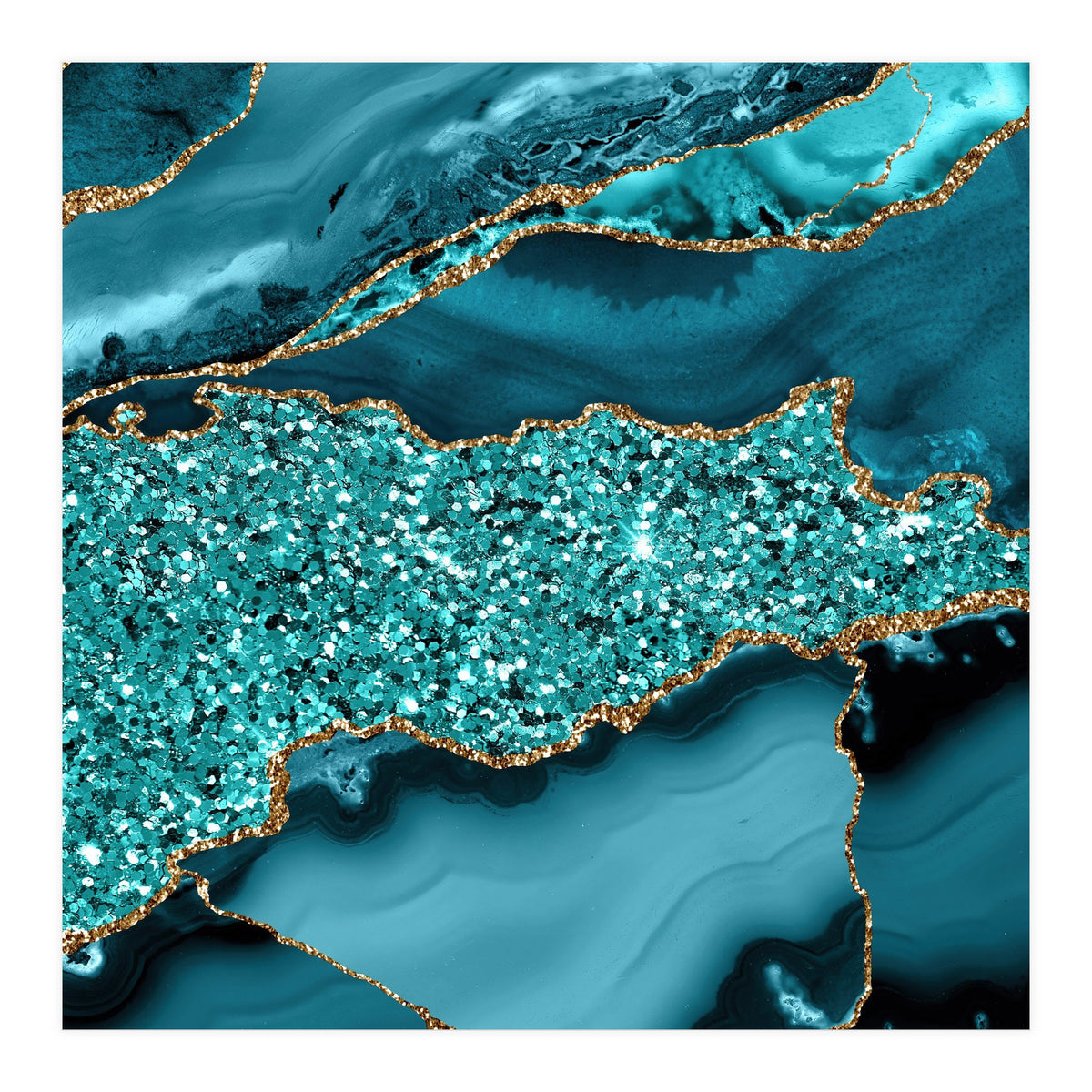 Agate Glitter Ocean Texture 09  (Print Only)