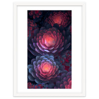 Ethereal Neon Blooms: Intricate 3D Floral Fractal Art