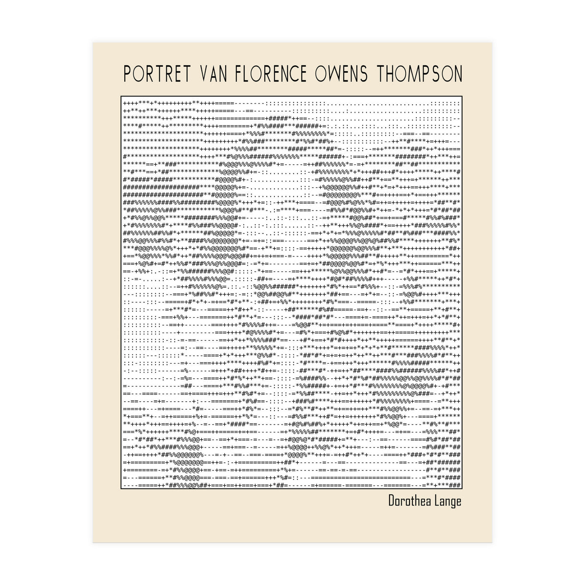 Portret Van Florence Owens Thompson (ascii Art) (Print Only)
