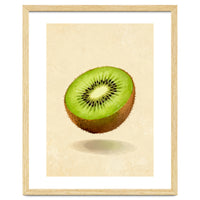 Kiwi Slice, Watercolor Fruit, Fresh Green Art