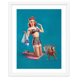 Pinup Girl Bathing A Dog thumbnail