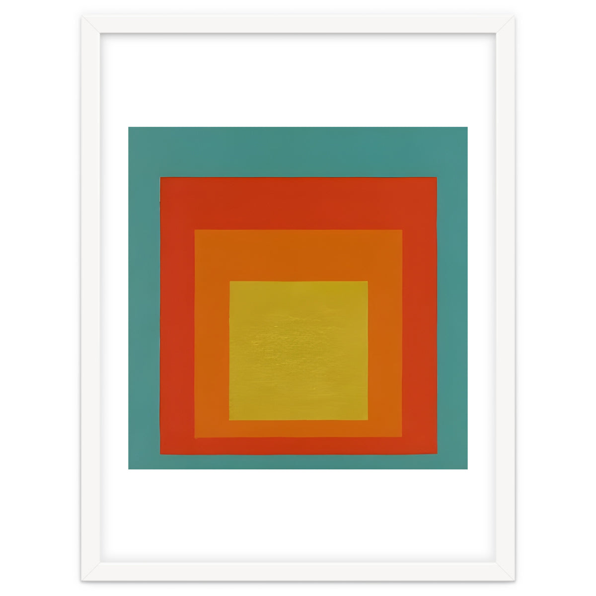 JOSEF ALBERS - HOMAGE TO THE SQUARE GREEN RED YELLOW ORANGE