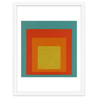 JOSEF ALBERS - HOMAGE TO THE SQUARE GREEN RED YELLOW ORANGE