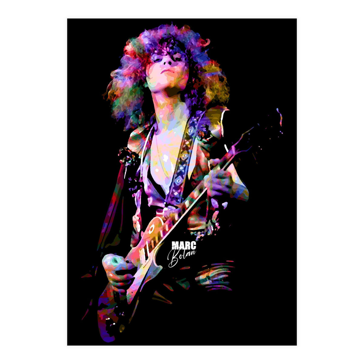 Marc Bolan Musician Legend in Colorful (Print Only)