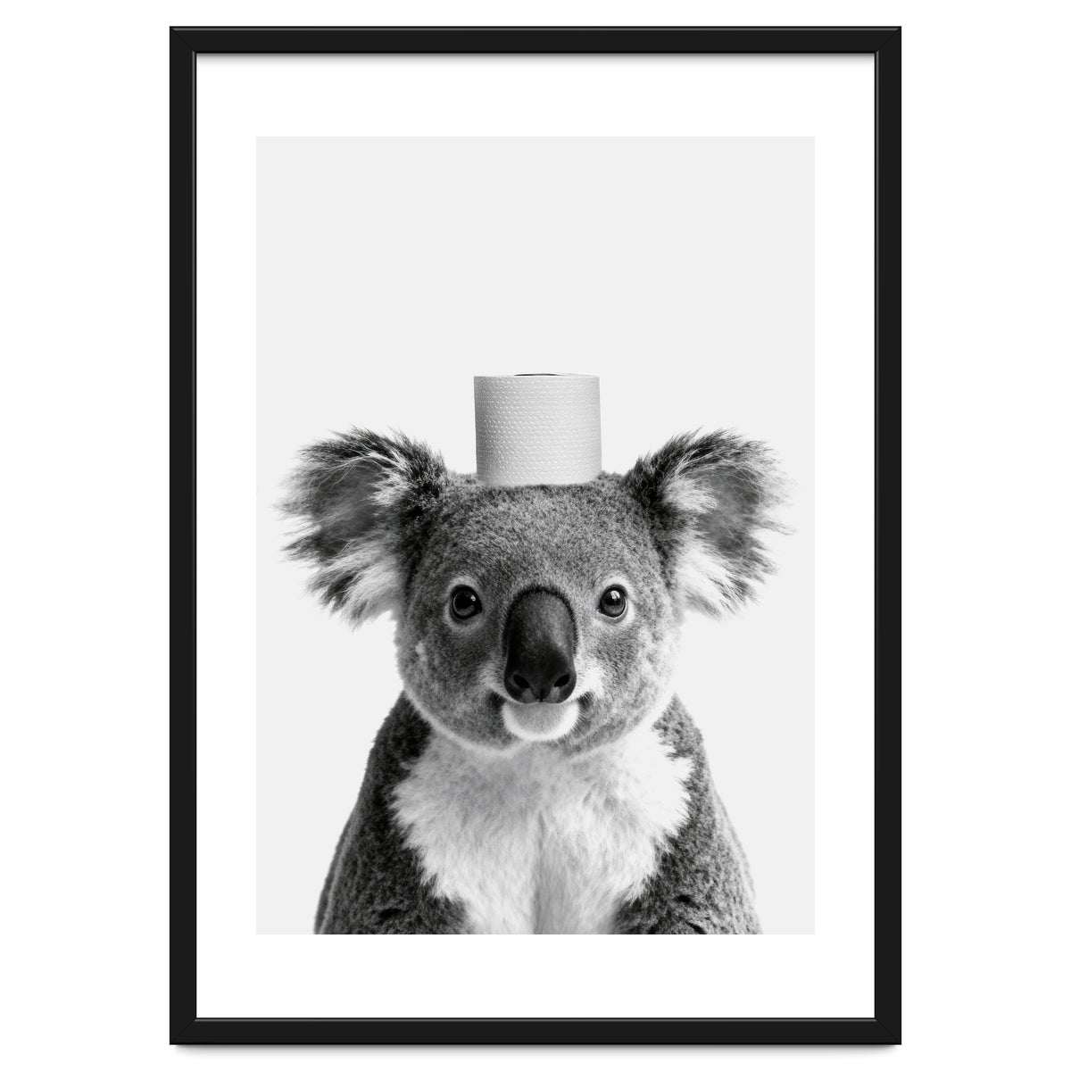 Koala, Toilet Paper Crown, Cute Animal Bathroom Art