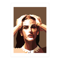 Monica Bellucci Actress Retro Art Illustration (Print Only)