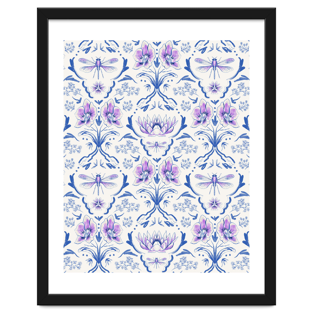 Bohemian Garden Blue Pattern
