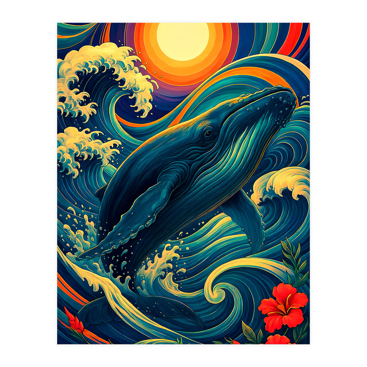 Whale Ocean Wave (Print Only)