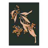 The Blooming Touch, Botanical Vintage Illustration, Dark Blush Bohemian Painting, Plants Nature Eclectic Classy Scandinavian (Print Only) thumbnail
