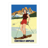 Ski Girl at Cortina D'Ampezzo, Italy (Print Only)