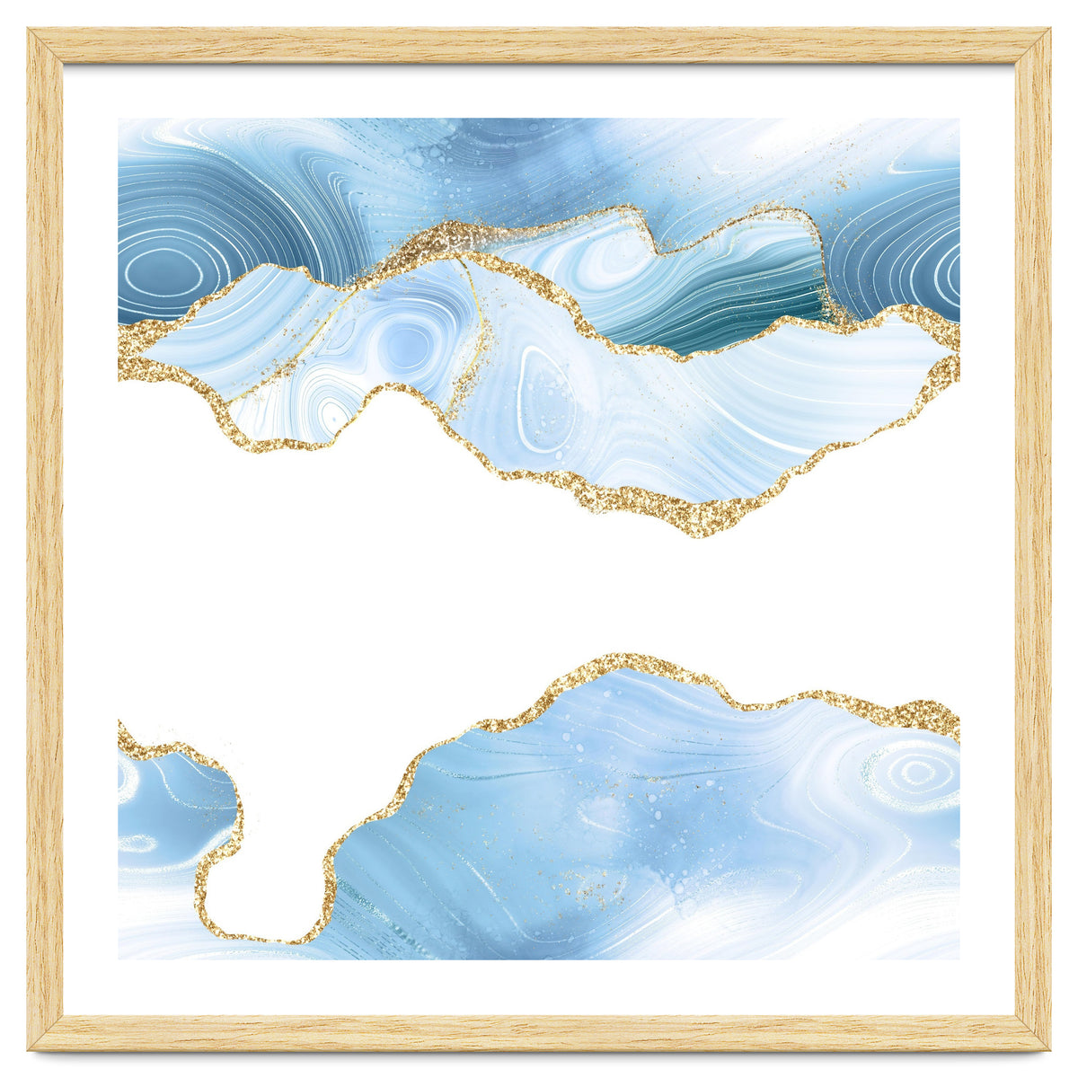Blue & Gold Glitter Agate Texture 06