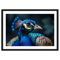Peacock Head Close Up Majestic Blue Bird