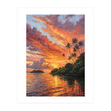Impressionist Tropical Sunset Over Paradise Island (Print Only) thumbnail