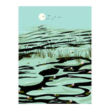 Dreamy Lake, Pastel Nature Botanical Jungle Landscape, Travel Pond Forest Plants Bohemian, Eclectic Scenic (Print Only) thumbnail