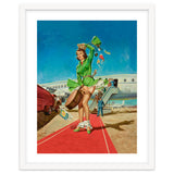 Sexy Pinup Brunette Experiencing Sudden Wind At The Airport thumbnail