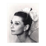 Audrey Hepburn with Veil, Classic Hollywood Glamour Photography, Black and White Icon Portrait (Print Only) thumbnail