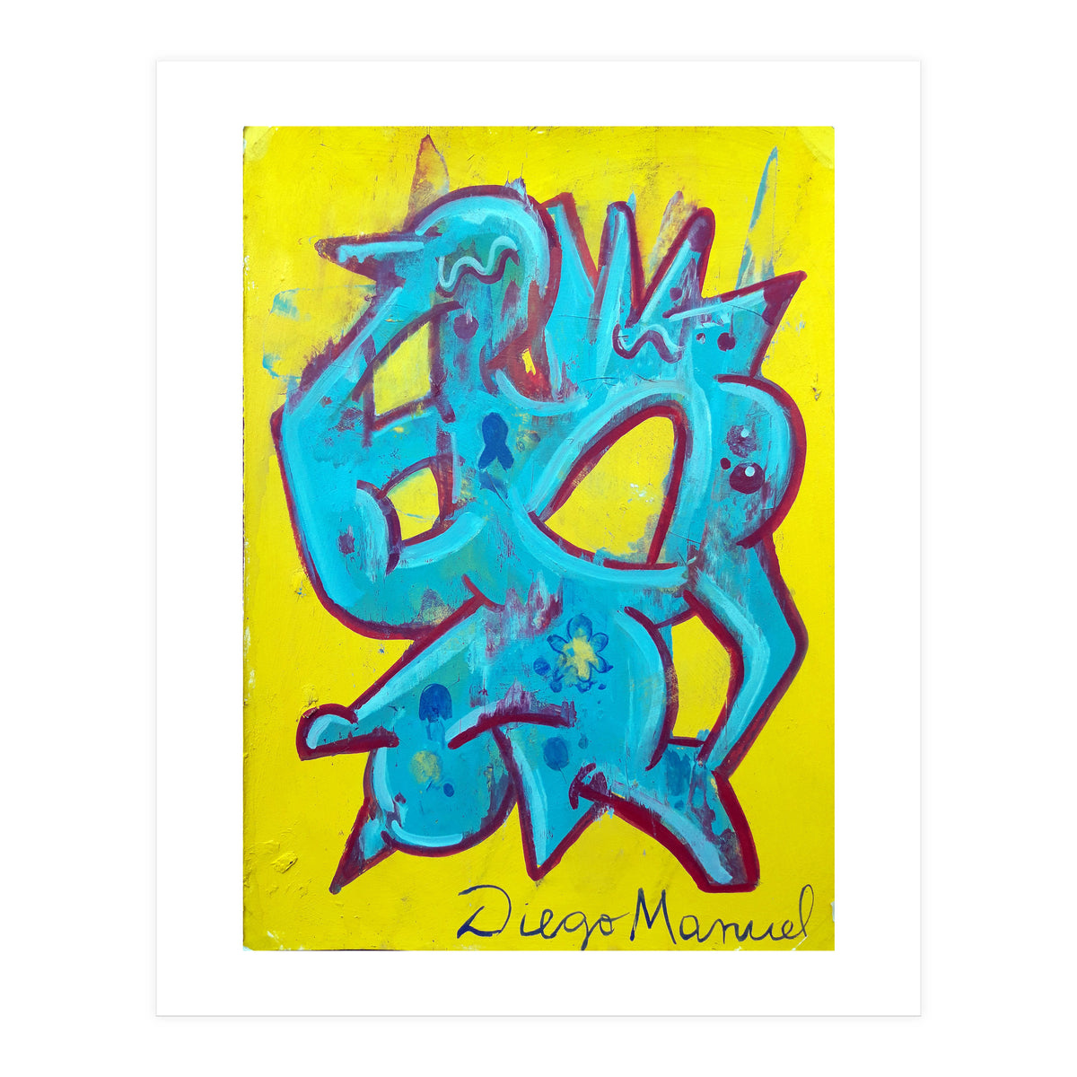 Forma Celeste Sobre Amarillo (Print Only)