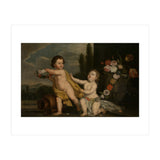 German Master (18th Century) – Two Putti with Garlands of Flowers (Print Only) thumbnail