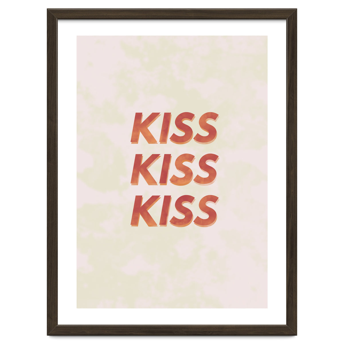 Kiss Kiss Kiss Love Typography