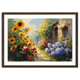 Vibrant Summer Cottage Garden Oil Painting thumbnail