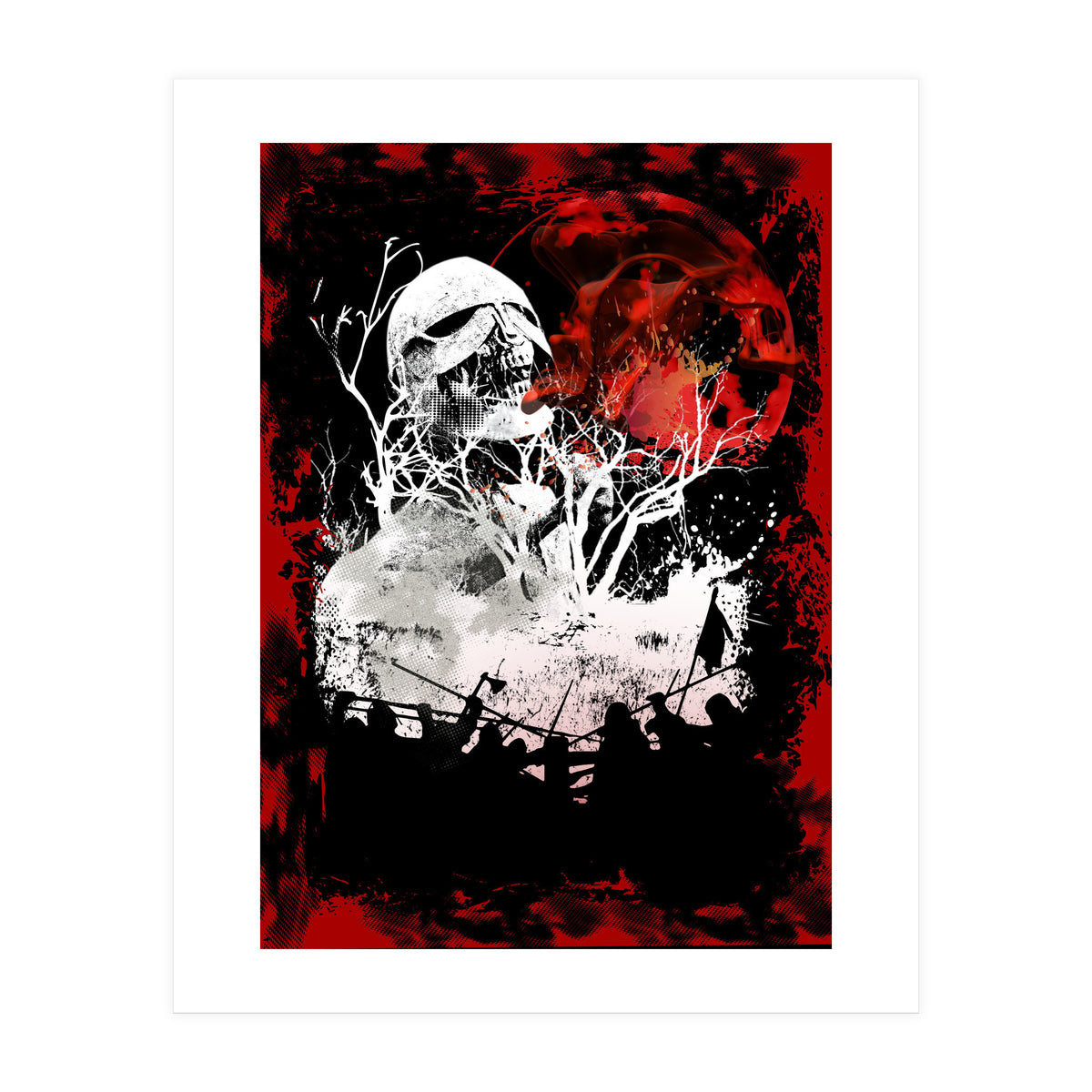 Viking Grinning Skull (Print Only)