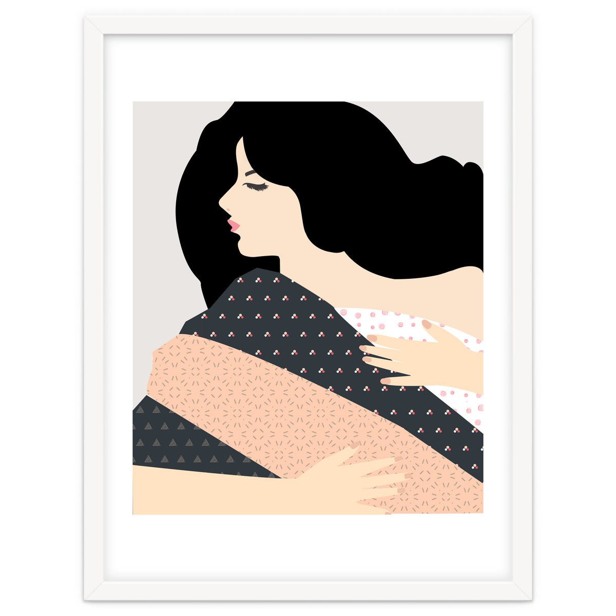 Not Today, Sleepy Lazy Woman In Bed, Quirky Eclectic Blanket Cozy Sleep In Illustration