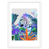 Holographic Leopard, Tropical Jungle Eclectic Nature, Colorful Botanical Wildlife, Boho Contemporary Animals, Tiger Cheetah Cat Maximalism thumbnail