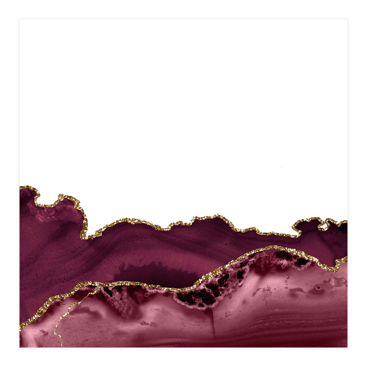 Burgundy & Gold Agate Texture 30  (Print Only)