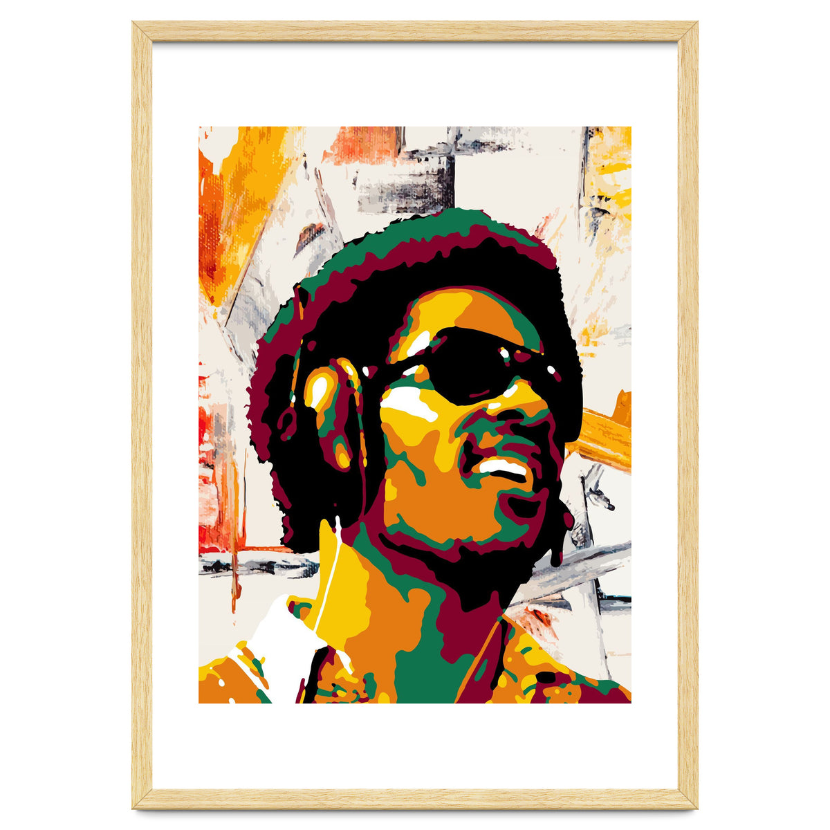 Stevie Wonder Colorful Abstract Retro Art