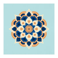 Mandala flower - orange and blue (Print Only)