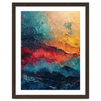 Abstract Textured Mountain Landscape
