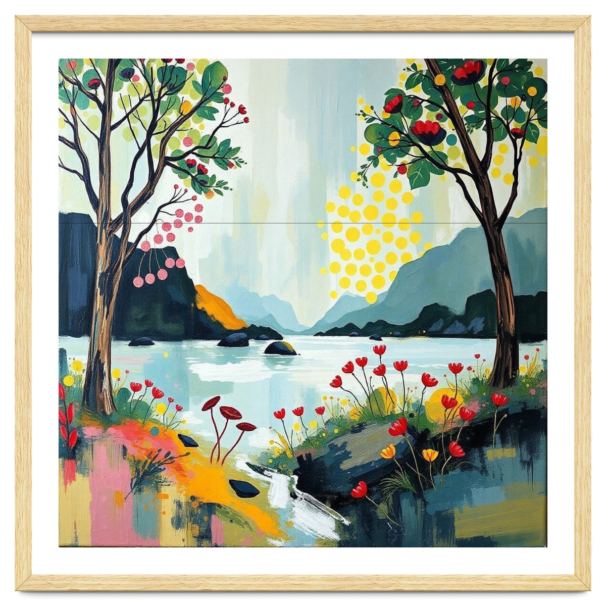 Serene Mountain Lake Landscape