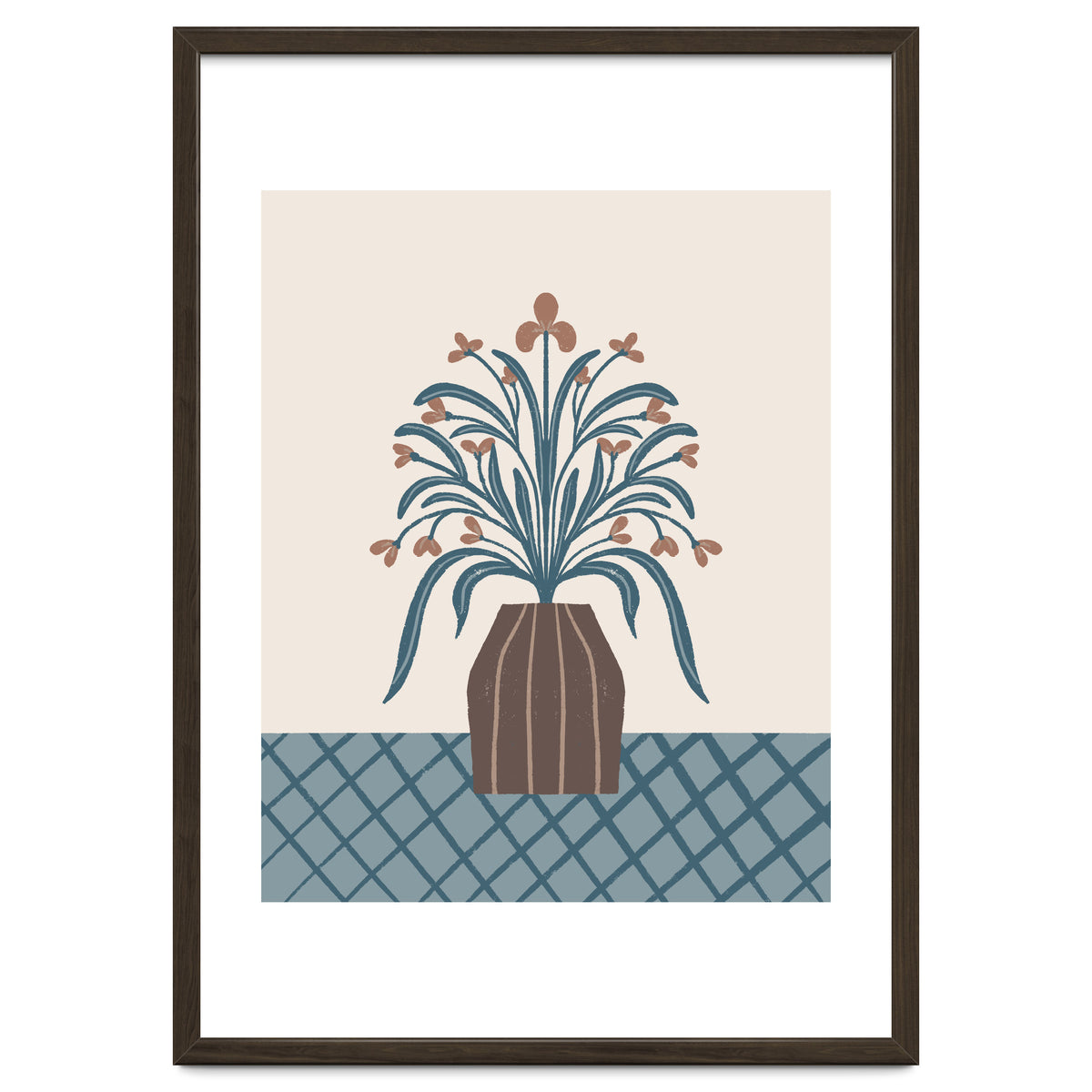 Earthy Modern Vase with Florals