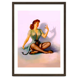 Sexy Pinup Making A Big Bad Wolf Shadow On The Wall thumbnail
