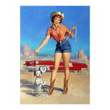Pinup Cowgirl Showing A New Dog Trick (Print Only) thumbnail