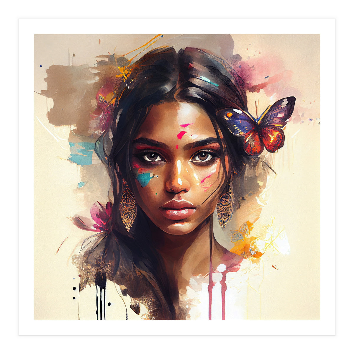 Watercolor Hindu Woman #1 (Print Only)