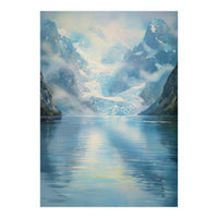 Ethereal Descent: The Glimmering Silence of the Ancient Glacial Fjord (Print Only)