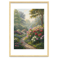 Sunlit Spring Garden Path Oil Painting