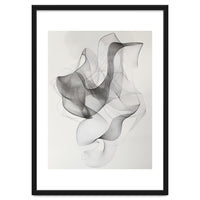 Abstract Black And White Swirling Lines Art