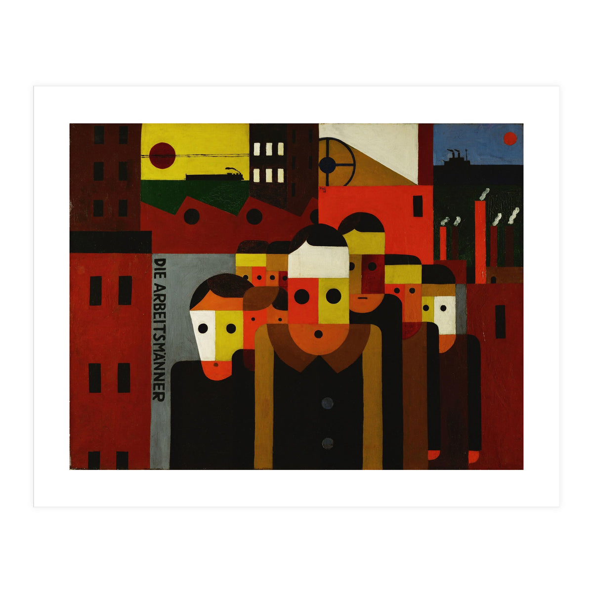 Die Arbeitsmaenner - The Workmen. Oil on canvas. (Print Only)