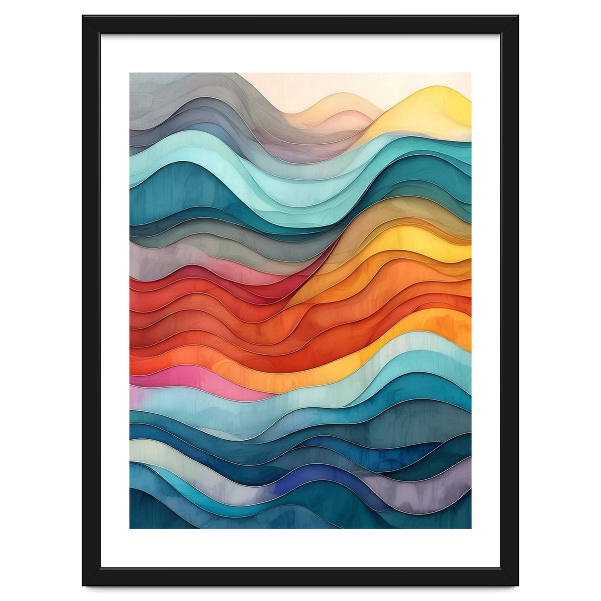 Abstract Layered Wave Landscape