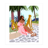 Spirit Animal, Cheetah, Leopard, Tiger Wildlife, Tropical Jungle Wild Cat Animals, Bohemian Woman Travel Garden Nature (Print Only) thumbnail