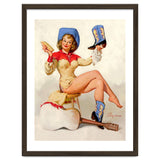 Pinup Sexy Cowgirl Cleaning Her Boots thumbnail